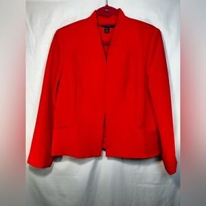 Loubrn Orange Open Front Textured Blazer